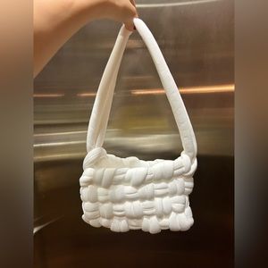 White Chunky Cassette Shoulder Bag